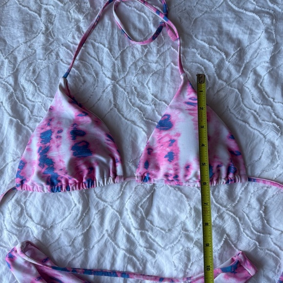 SHEIN Navy with Tan String and Tie-Dye Pink and Purple Bikini Bundle of 2 - Picture 3 of 13